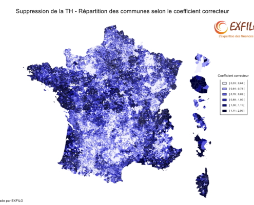 Carte de France du coefficient correcteur Suppression TH - EXFILO