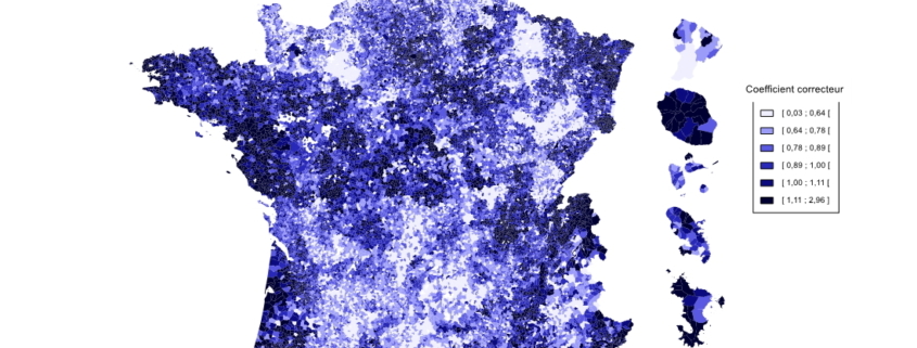 Carte de France du coefficient correcteur Suppression TH - EXFILO